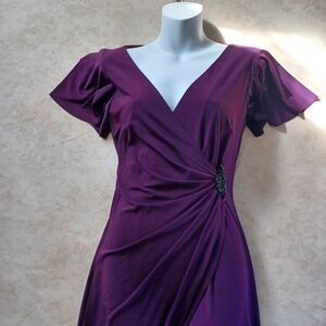 American Living Burgundy Faux Wrap Dress Size 6